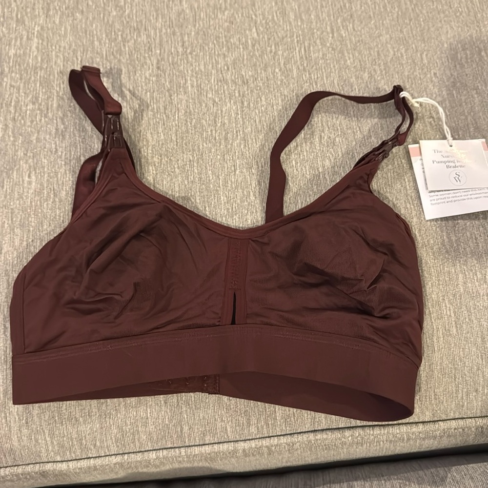 SuperMom™ Skin-to-Skin Nursing And Pumping Bralette - Bitter Chocolate